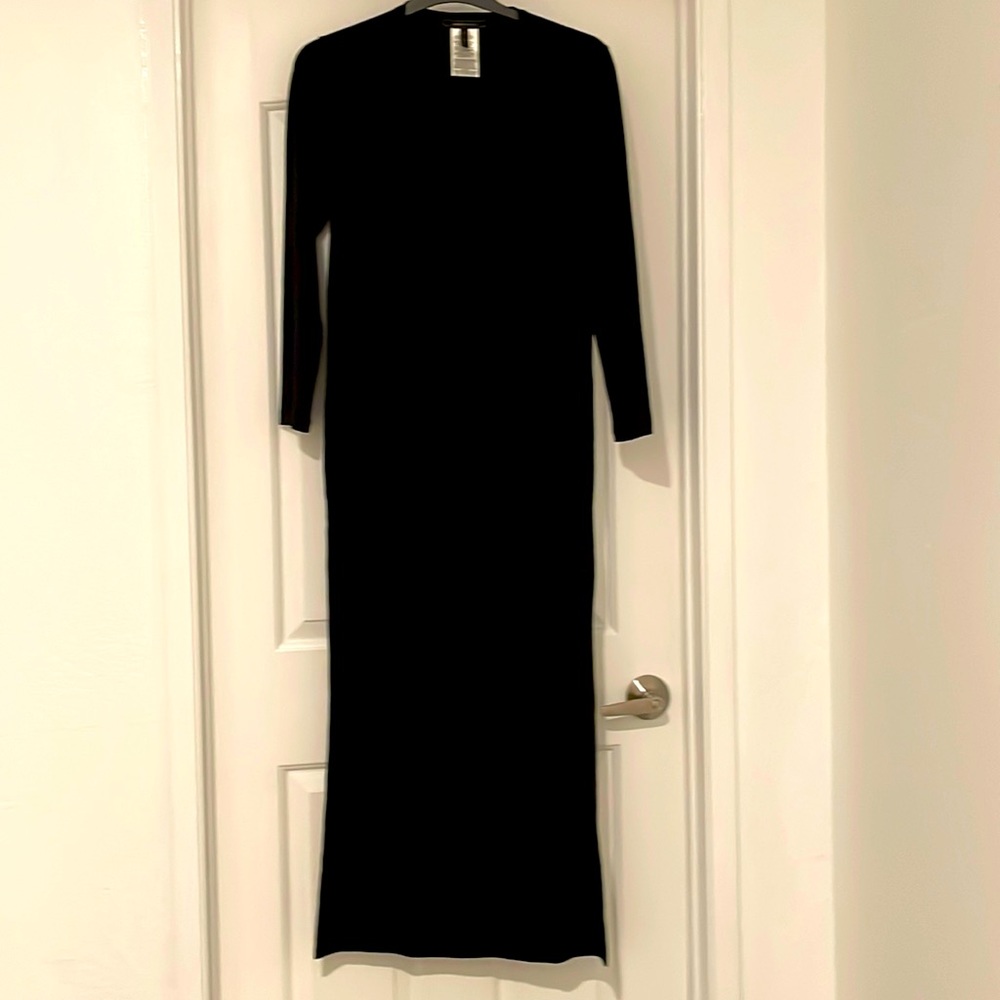 BCBGMAXAZRIA Black High Low Soft Black Dress Size S